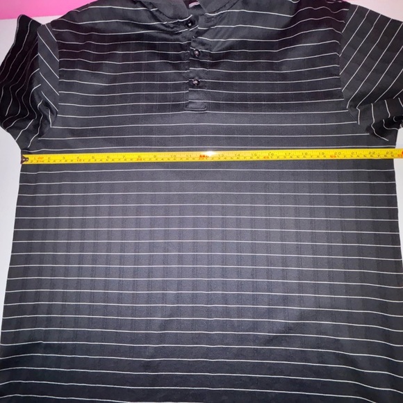 Nike Men's Black and Gray Striped Polo Shirt Tiger Woods Collection - Picture 3 of 10